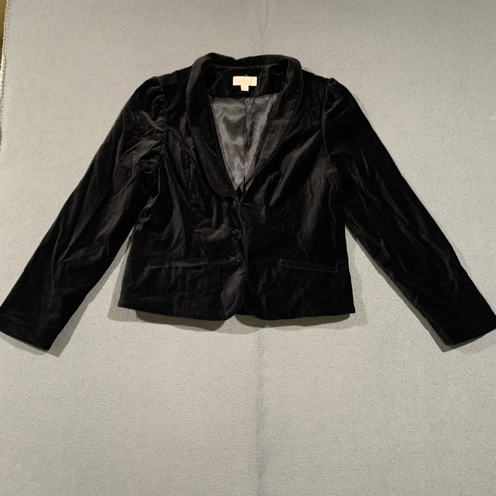 Erin Fetherston Target Velvet Blazer Women XL Black Puff Sleeve Victorian Goth